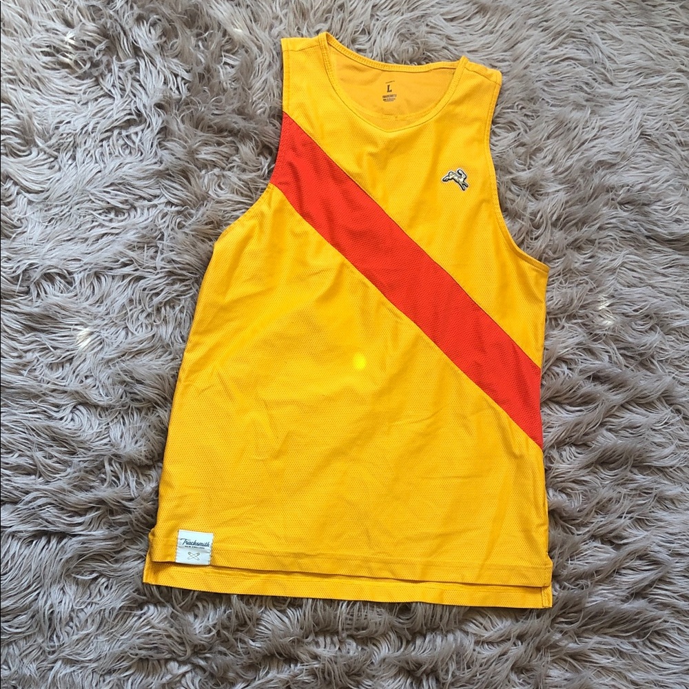 Tracksmith Yellow and Red Women’s Swim Tank